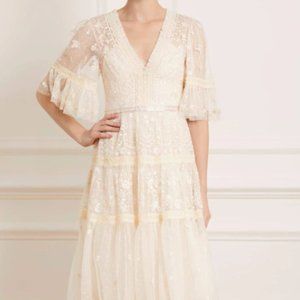 Needle and Thread Lottie  Midi Dress champagne